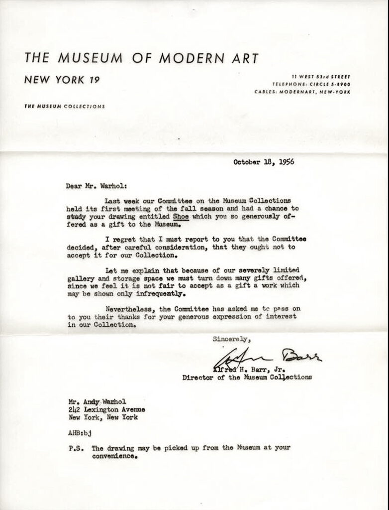 Rejection Letter by MoMA