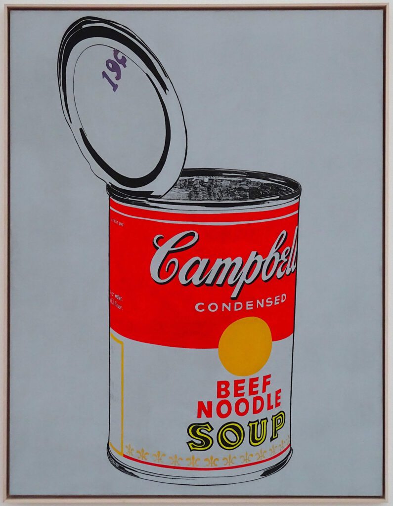 アンディ・ウォーホル Andy Warhol Big Campbell‘s Soup Can, 19c (Beef Noodle) 1962. Casein und Bleistift auf Leinwand. Daros Collection, Schweiz