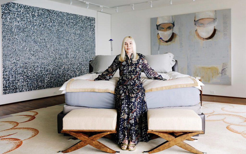 Gael Neeson with My Wife (2006) Double Nurse (2001) by Richard Prince