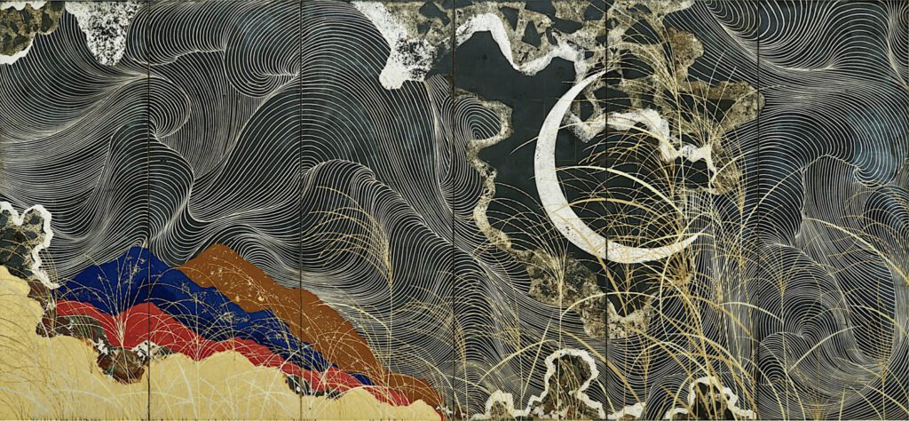 加山又造 初月屏風 昭和42年