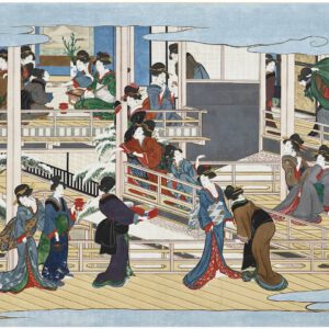 喜多川歌麿 UTAMARO Kitagawa (1754-1806) 深川の雪 Fukagawa in Snow ca. 1802-06, hanging scroll, 198.8 x 341.1 cm | 喜多川歌麿 UTAMARO Kitagawa (1754-1806) 「深川の雪」"Fukagawa in Snow", ca. 1802-06, hanging scroll, 198.8 x 341.1 cm