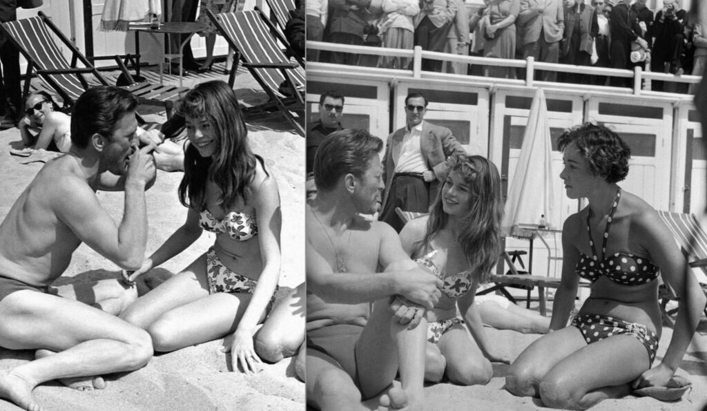 Brigitte Bardot and Kirk Douglas 1953