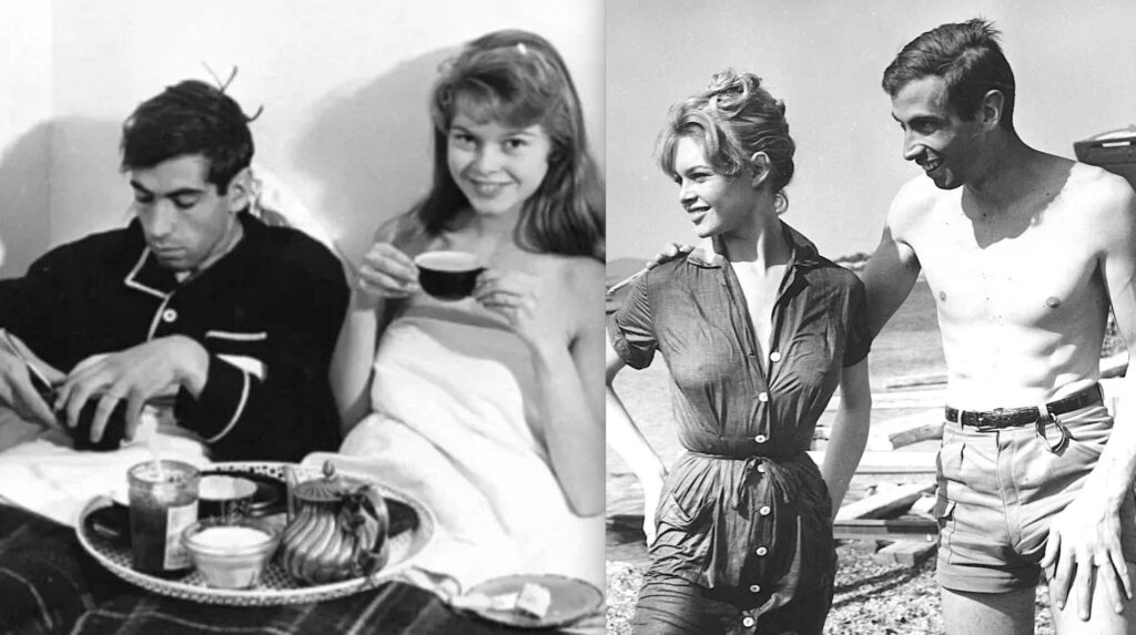 Brigitte Bardot with first husband Roger Vadim