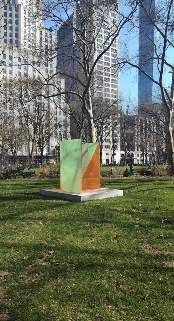 Larry Bell Cantaloupe but Honeydew (2025) @ Madison Square Park Conservancy 2025.