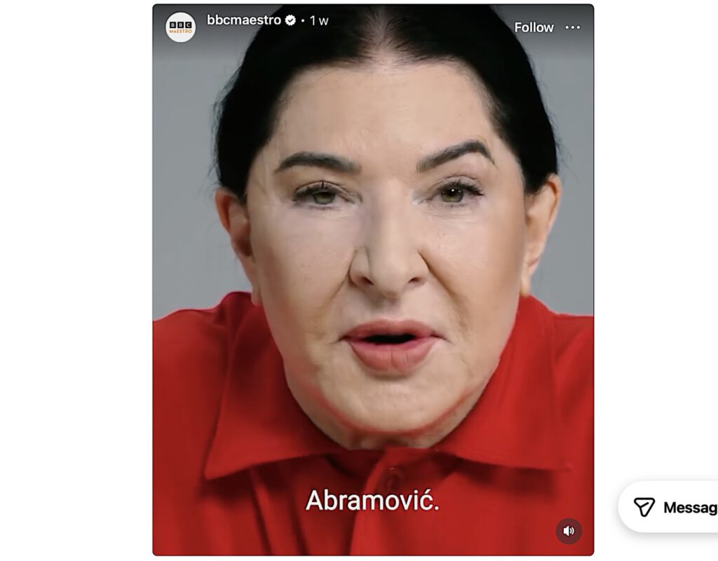 Marina Abramović on Instagram 4. June 2026 Marina Abramović on Instagram 4. June 2026