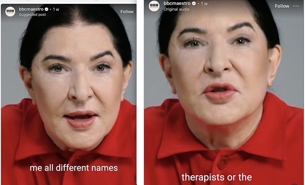 Marina Abramović on Instagram 4. June 2026 2