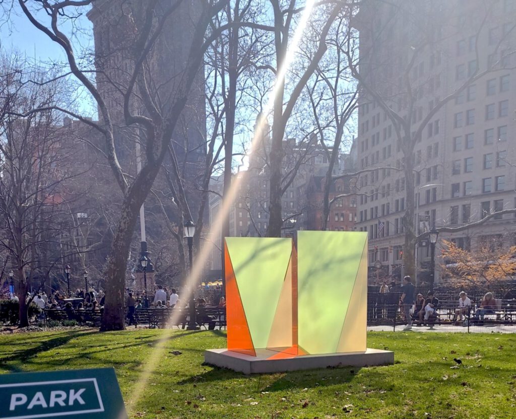 Larry Bell “Cantaloupe but Honeydew” (2025) @ Madison Square Park Conservancy 2025. Photo by Satomi Nakai | Larry Bell "Cantaloupe but Honeydew" (2025) @ Madison Square Park Conservancy 2025. Photo by Satomi Nakai, March 2026 Larry Bell “Cantaloupe but Honeydew” (2025) @ Madison Square Park Conservancy 2025. Photo by Satomi Nakai | Larry Bell "Cantaloupe but Honeydew" (2025) @ Madison Square Park Conservancy 2025. Photo by Satomi Nakai, March 2026