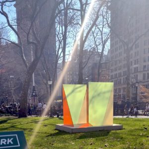 Larry Bell “Cantaloupe but Honeydew” (2025)  @ Madison Square Park Conservancy 2025. Photo by Satomi Nakai | Larry Bell "Cantaloupe but Honeydew" (2025)  @ Madison Square Park Conservancy 2025. Photo by Satomi Nakai, March 2026