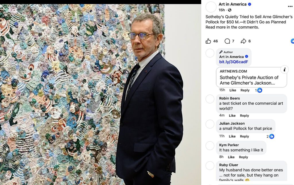 Arne Glimcher’s Pollock failed to sell