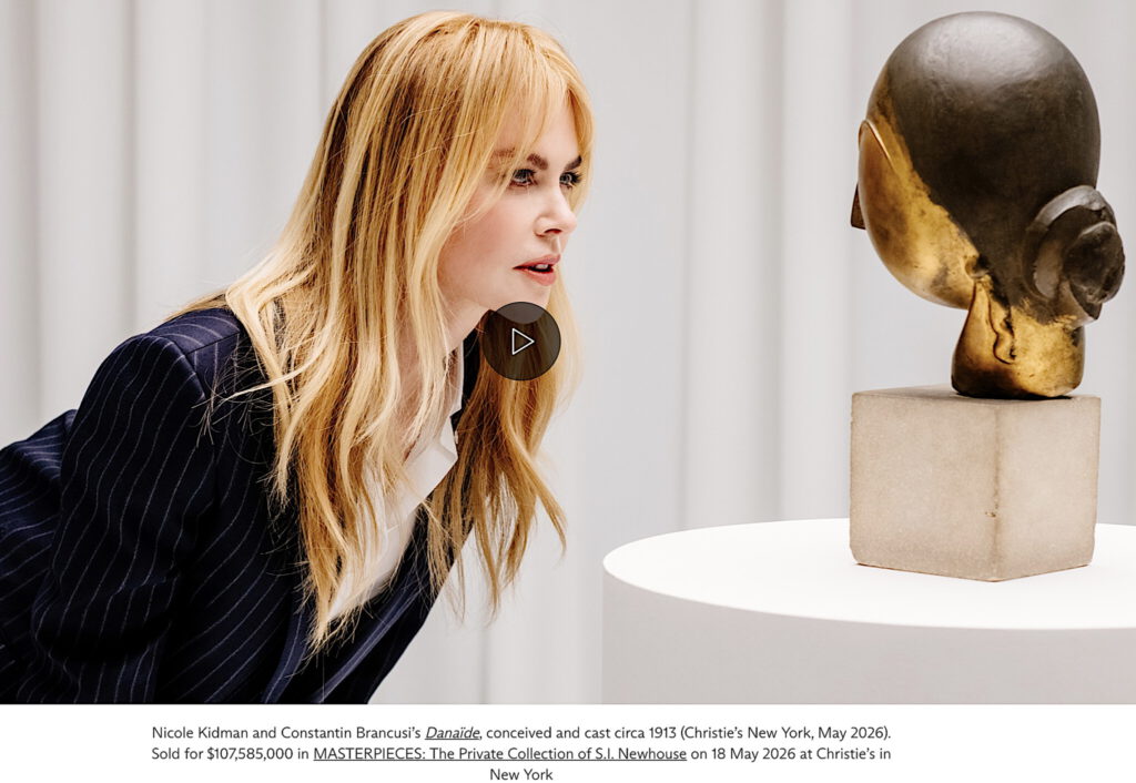 Nicole Kidman Christies Brancusis Danaïde