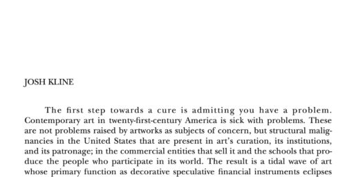 Slow Death of the New York Art Scene Slow Death of the New York Art Scene
