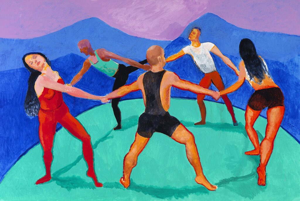 David Hockney The Dancers IV 2014, acrylic on canvas