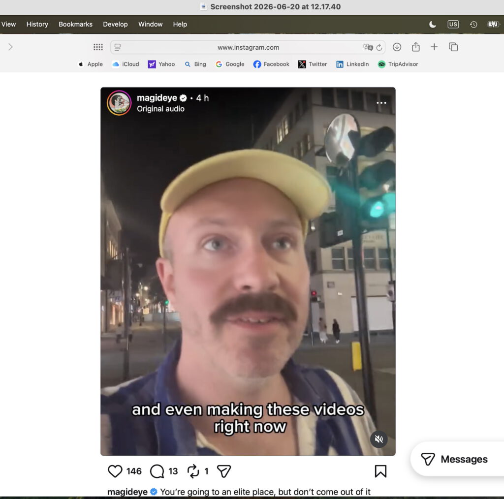 Jeffrey Magid as magideye on Instagram, 20.6.2026 | Jeffrey Magid as 'magideye' on Instagram, 20.6.2026