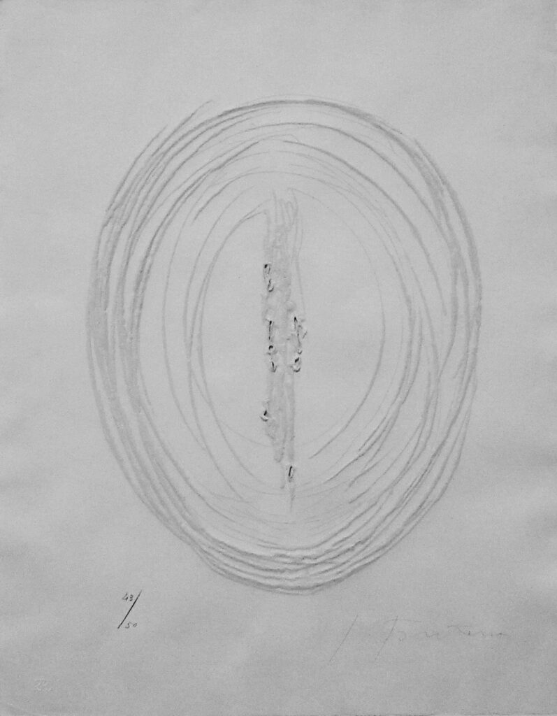 Lucio Fontana No.6 Spacial Conception 1964. Relief print, edition 43:50