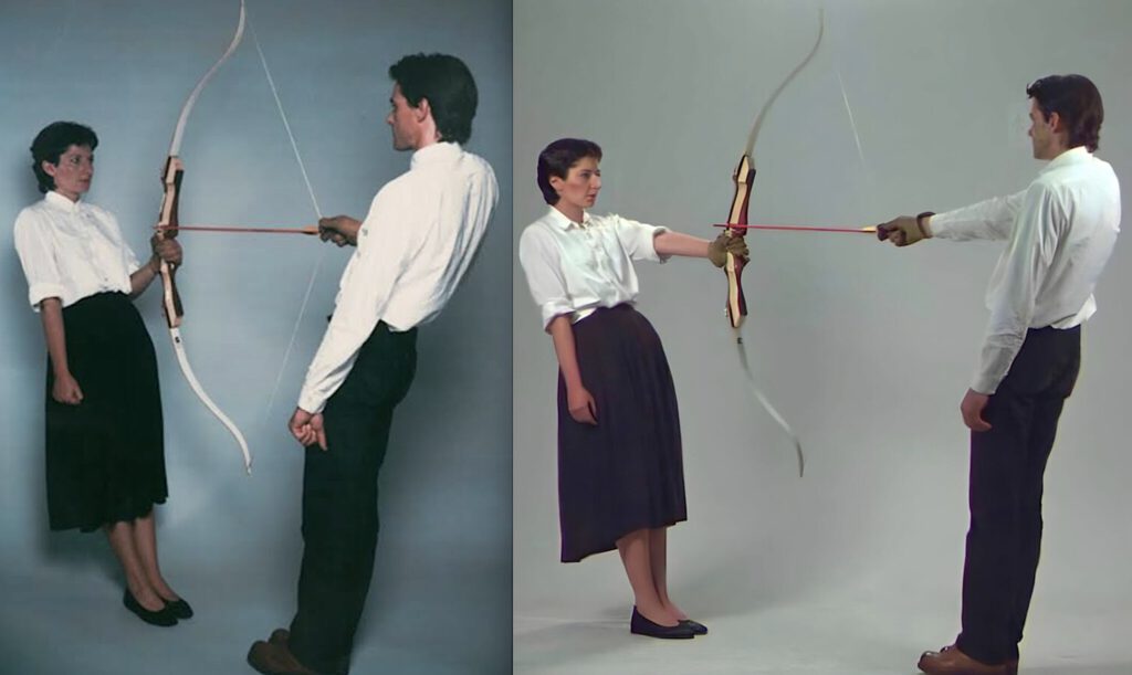 Marina Abramovic and Ulay Rest Energy 1980 A metaphor for trust.