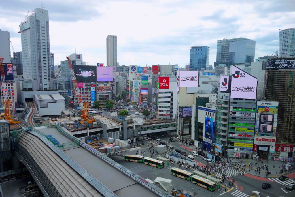 Picture taken from Shibuya Hikarie 9th Floor, around midday on Tuesday, August 4, 2026