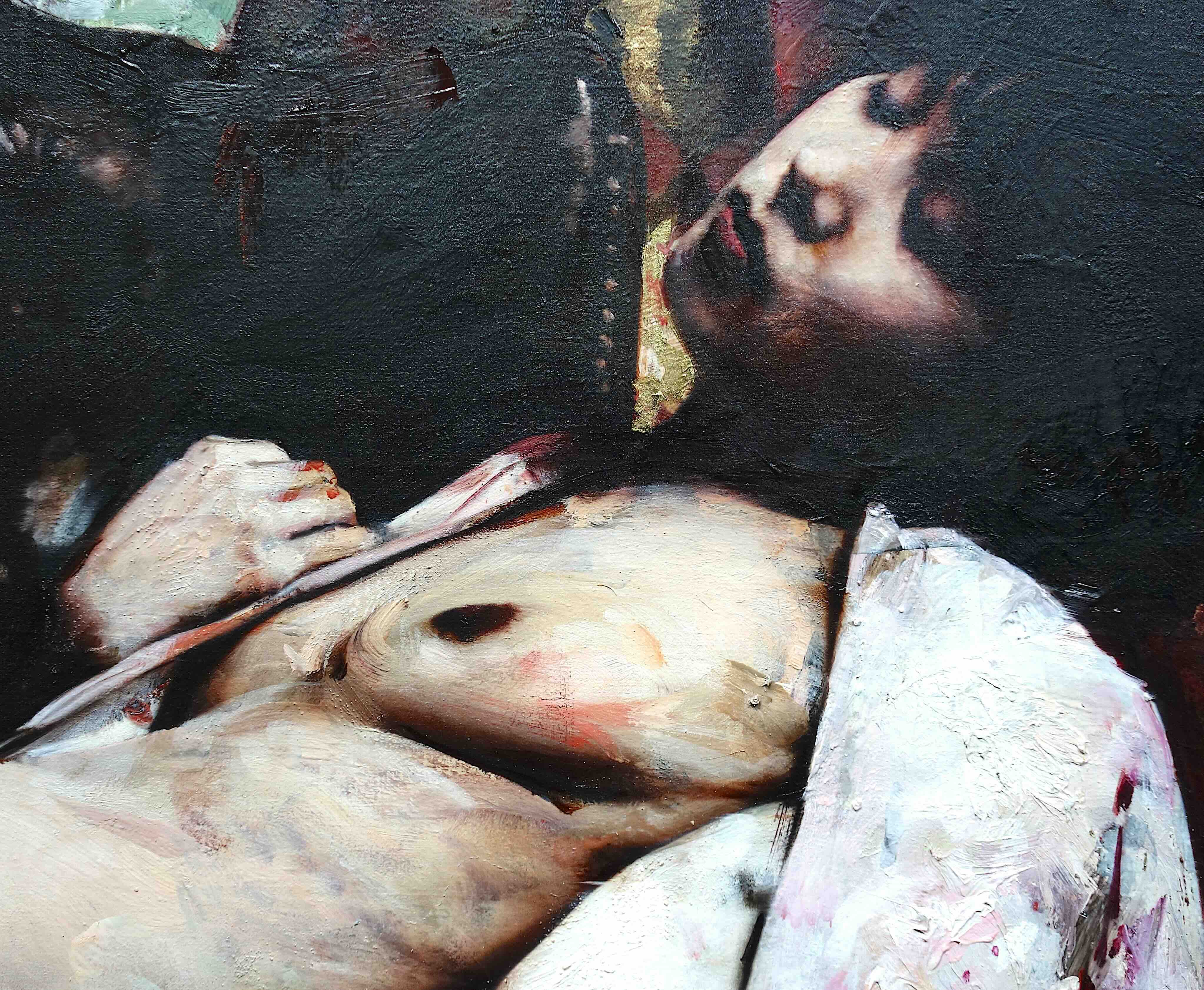 Naked Truth – S – 2026 Oil on canvas 1302 x 1752 x 32 mm, detail. N&A Gallery exhibition, 2026:8:4 – 9:26