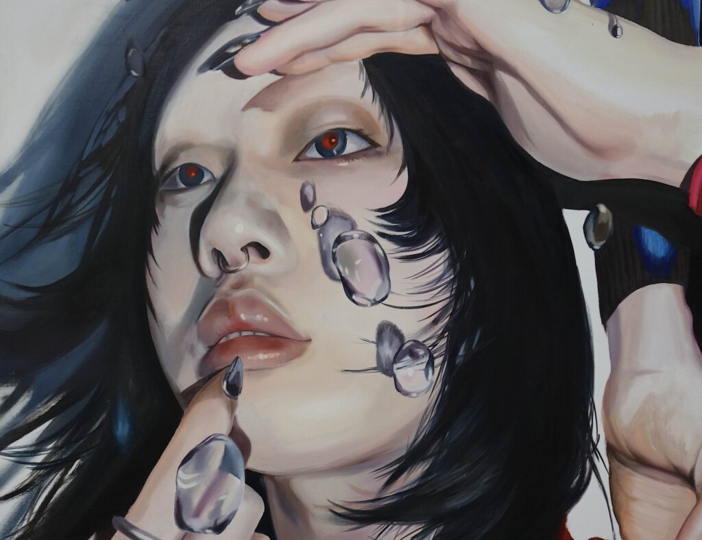 SUGIYAMA Hinako 杉山日向子 「Still Wet」2026, 1940 x 1303 mm, oil on canvas | SUGIYAMA Hinako 杉山日向子 「Still Wet」2026, 1940 x 1303 mm, oil on canvas, detail