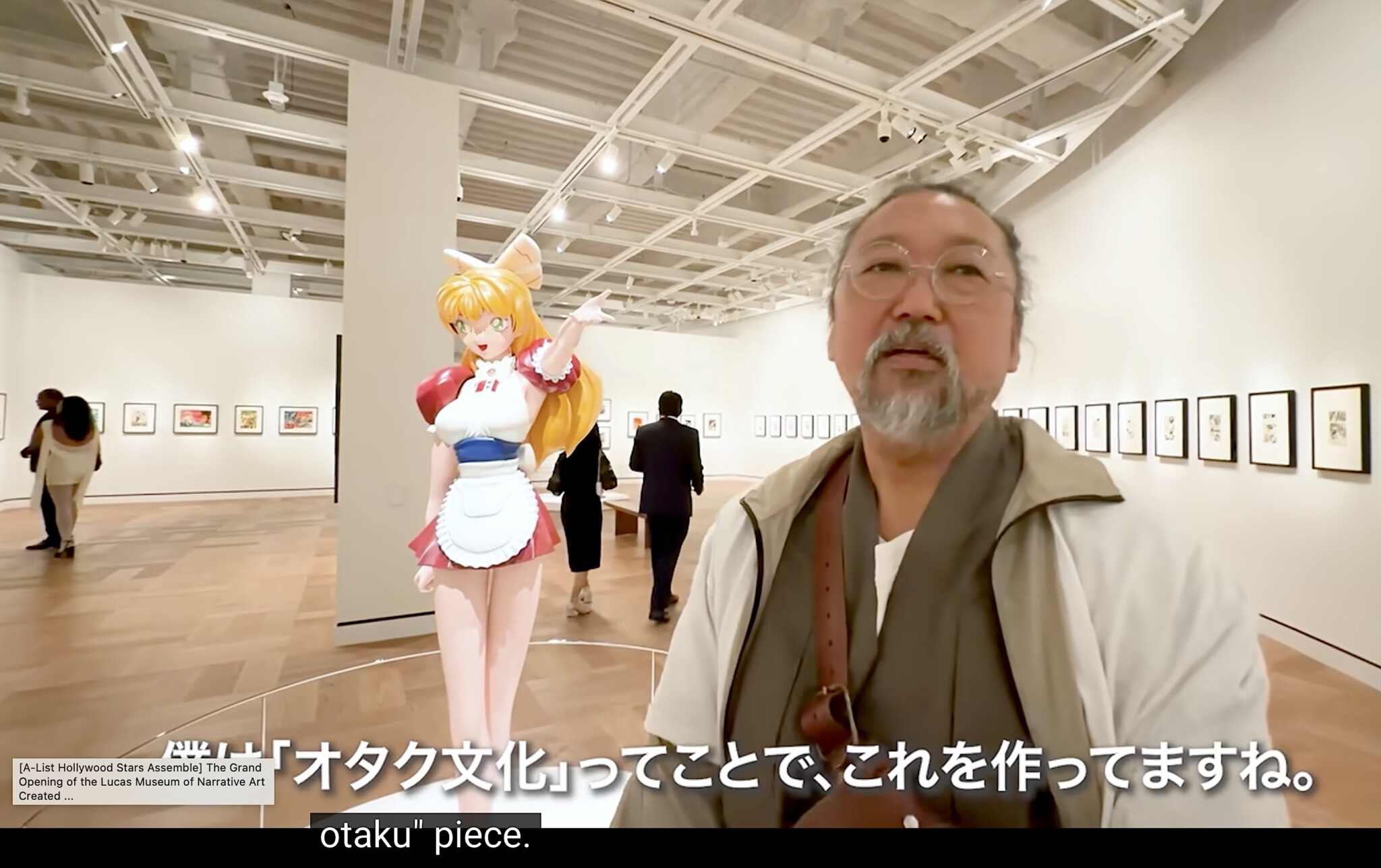 村上隆 Takashi Murakami explaining his typical OTAKU work ‚Miss Ko² (Project Ko²) ‚ @ Manga Room, Lucas Museum of Narrative Art, One Lucas Plaza, Los Angeles